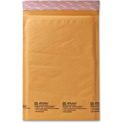 Sealed Air JiffyLite Bubble Mailers - #4 - 9 1/2’’ x 14 - Peel & Seal - Kraft - 25/Carton