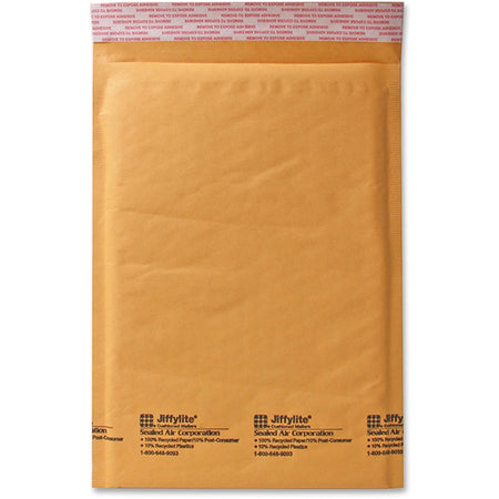 Sealed Air JiffyLite Cellular Cushioned Mailers - Bubble - #4 - 9 1/2" Width x 14 1/2" Length - Peel & Seal - Kraft - Kraft - 25 / Carton
