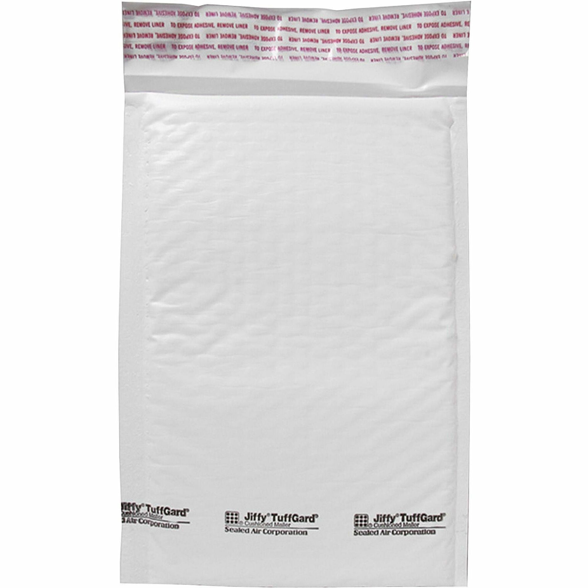 Sealed Air Tuffgard Premium Cushioned Mailers - Bubble - #0 - 6" Width x 10" Length - Peel & Seal - White - Poly - 25 / Carton