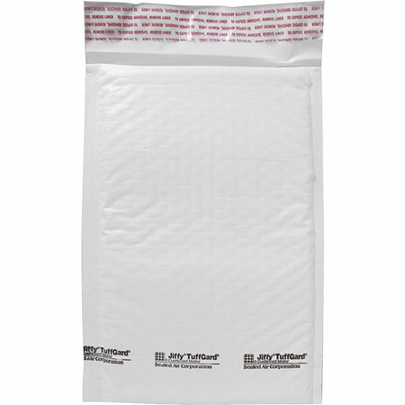 Sealed Air Tuffgard Premium Cushioned Mailers - Bubble - #0 - 6" Width x 10" Length - Peel & Seal - White - Poly - 25 / Carton