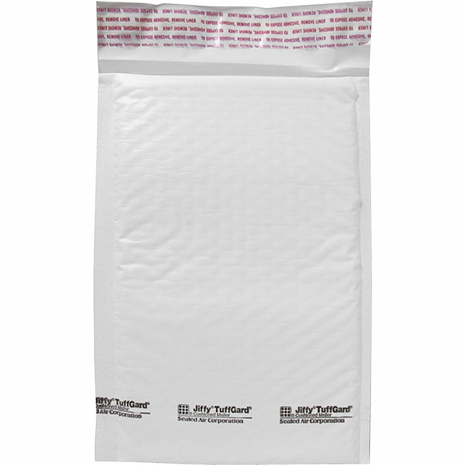 Sealed Air Tuffgard Premium Cushioned Mailers - Bubble - #0 - 6" Width x 10" Length - Peel & Seal - White - Poly - 25 / Carton