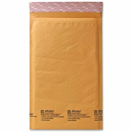 Sealed Air JiffyLite Bubble Mailers - #3 - 8.5’’ x 13.25’’ - Peel & Seal - Kraft - 100/Carton