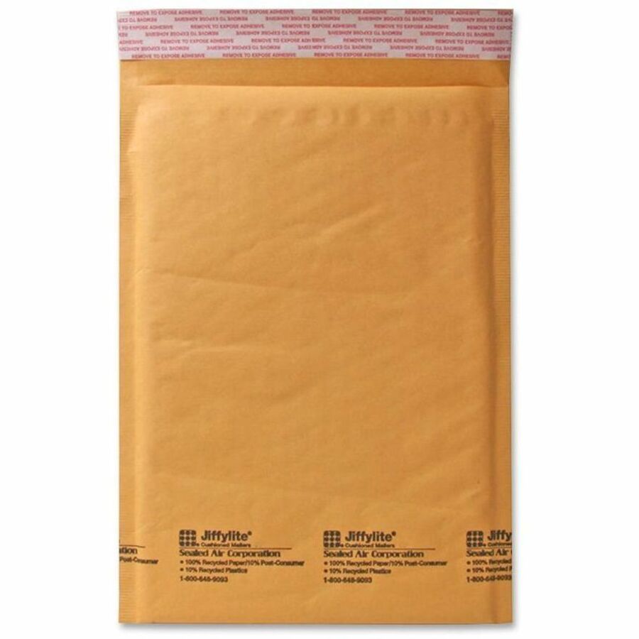 Sealed Air JiffyLite Cellular Cushioned Mailers - Bubble - #4 - 9 1/2" Width x 14 1/2" Length - Peel & Seal - Kraft - Kraft - 100 / Carton