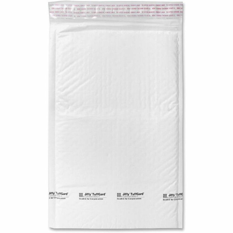 Sealed Air Tuffgard Premium Cushioned Mailers - Bubble - #1 - 7 1/4" Width x 12" Length - Peel & Seal - White - Poly - 25 / Carton