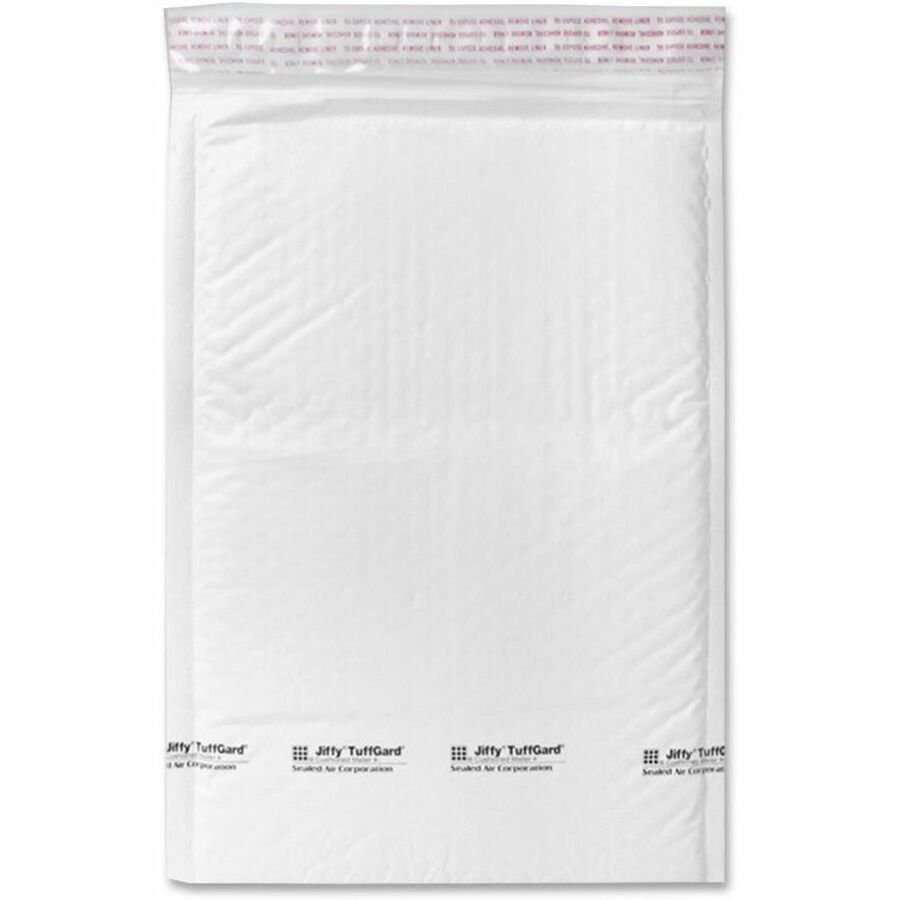 Sealed Air Tuffgard Premium Cushioned Mailers - Bubble - #4 - 9 1/2" Width x 14 1/2" Length - Peel & Seal - White - Poly - 25 / Carton