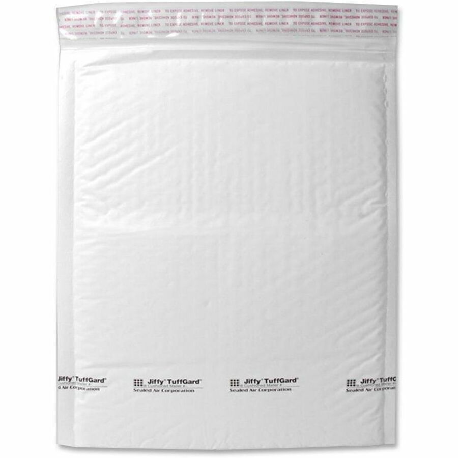 Sealed Air Tuffgard Premium Cushioned Mailers - Bubble - #6 - 12 1/2" Width x 19" Length - Peel & Seal - White - Poly - 25 / Carton