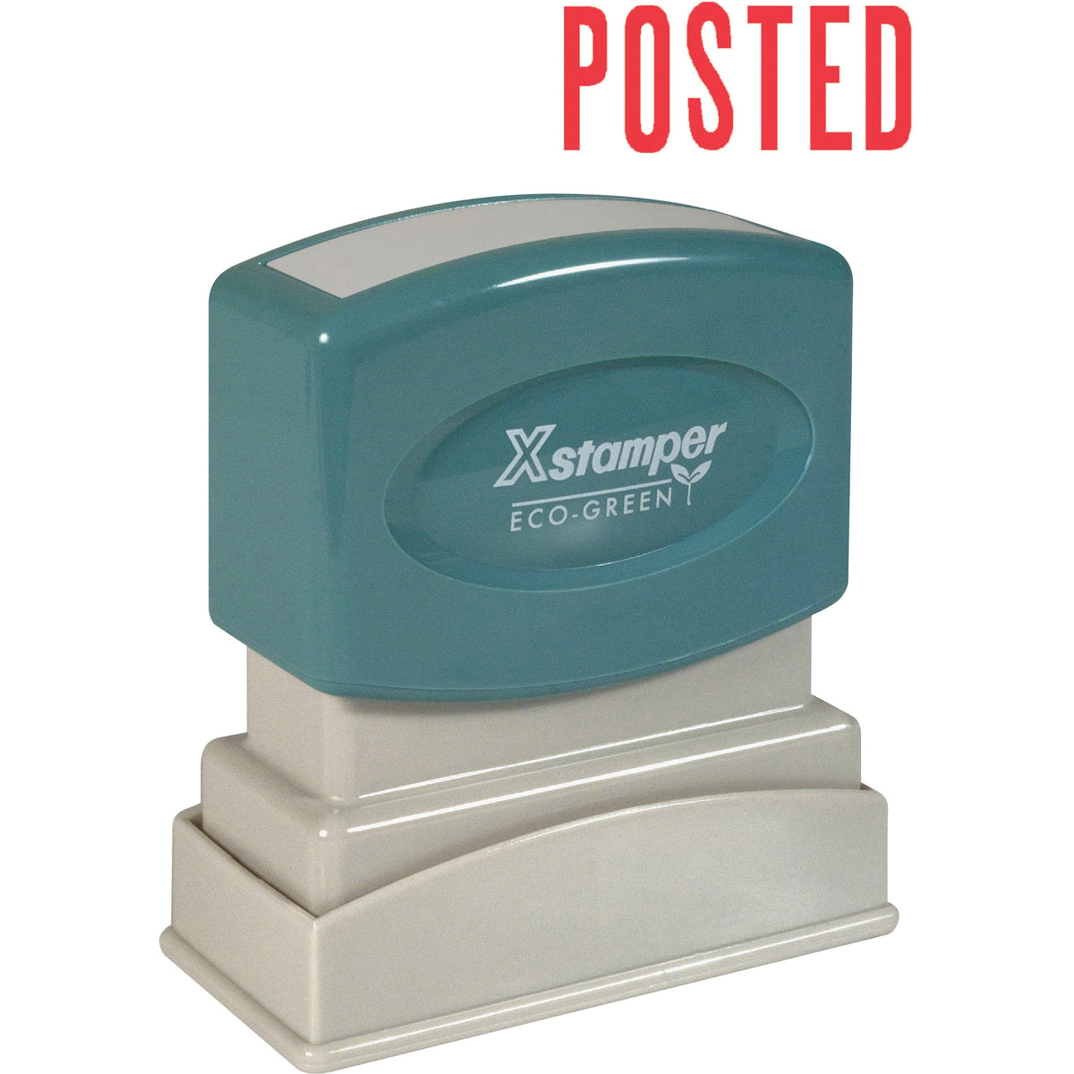 Xstamper POSTED Title Stamp - Message Stamp - POSTED - 0.50" Impression Width x 1.63" Impression Length - 100000 Impression(s) - Red - Recycled - 1 Each