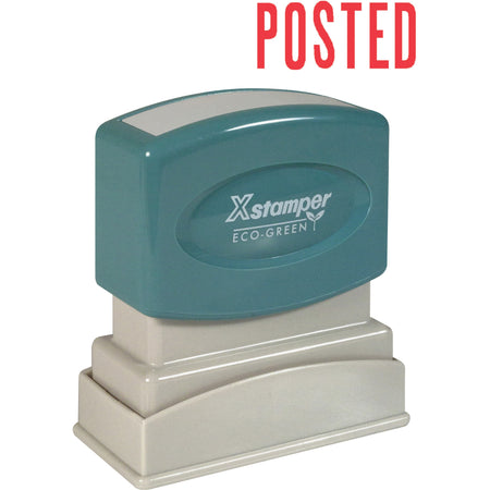 Xstamper POSTED Title Stamp - Message Stamp - POSTED - 0.50" Impression Width x 1.63" Impression Length - 100000 Impression(s) - Red - Recycled - 1 Each