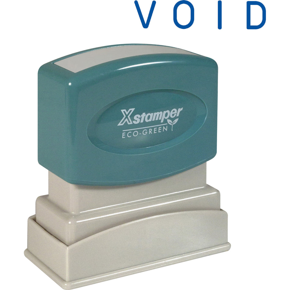 Xstamper VOID Title Stamp - Message Stamp - VOID - 0.50" Impression Width x 1.63" Impression Length - 100000 Impression(s) - Blue - Recycled - 1 Each