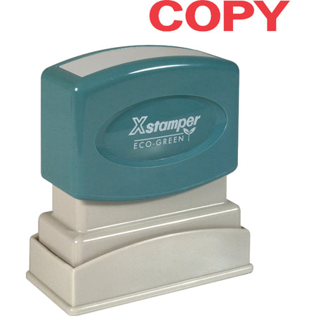 Xstamper Eco-Green COPY Title Stamp - Message Stamp - COPY - 0.50" Impression Width x 1.62" Impression Length - 100000 Impression(s) - Red - Recycled - 1 Each