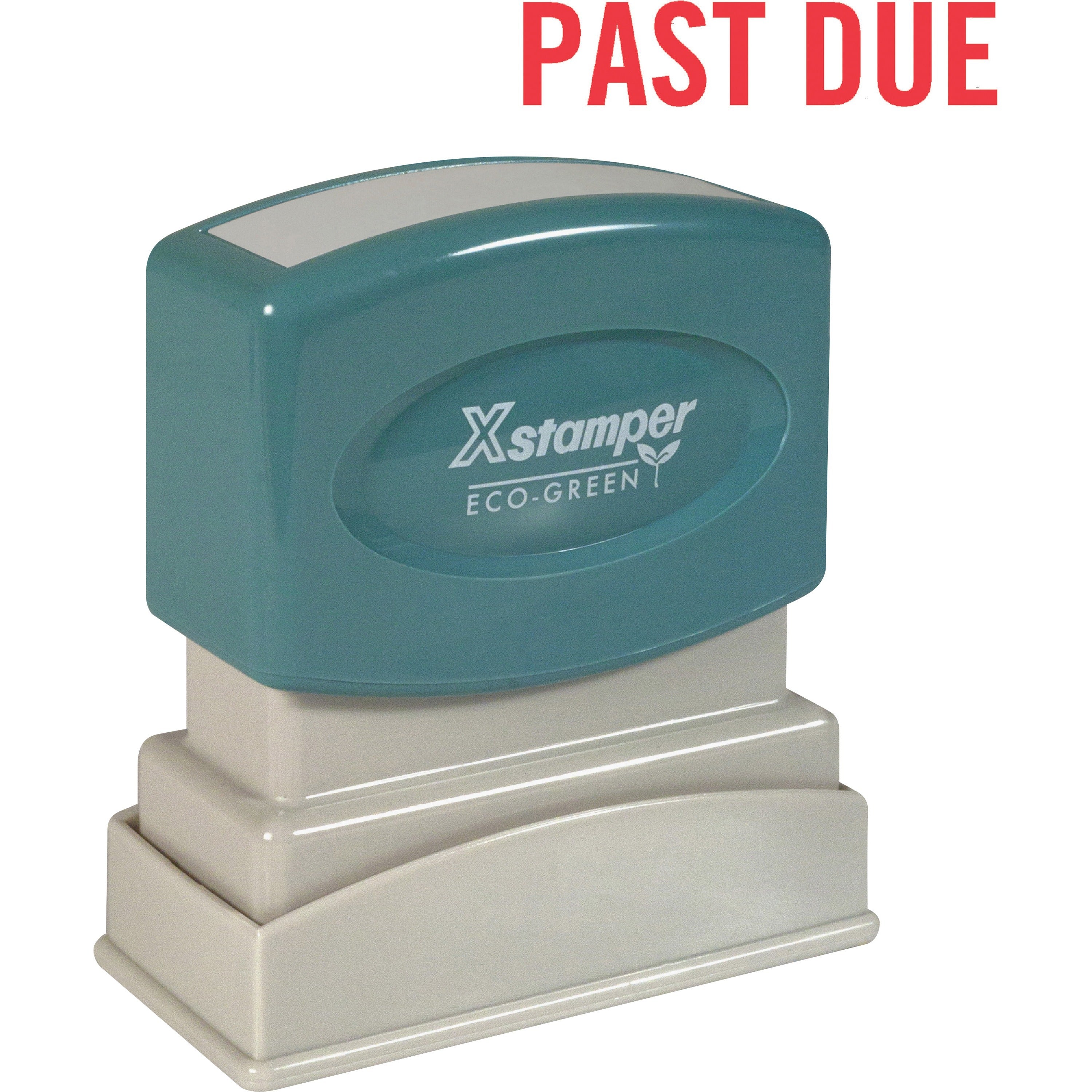 Xstamper PAST DUE Title Stamp - Message Stamp - PAST DUE - 0.50" Impression Width x 1.62" Impression Length - 100000 Impression(s) - Red - Recycled - 1 Each
