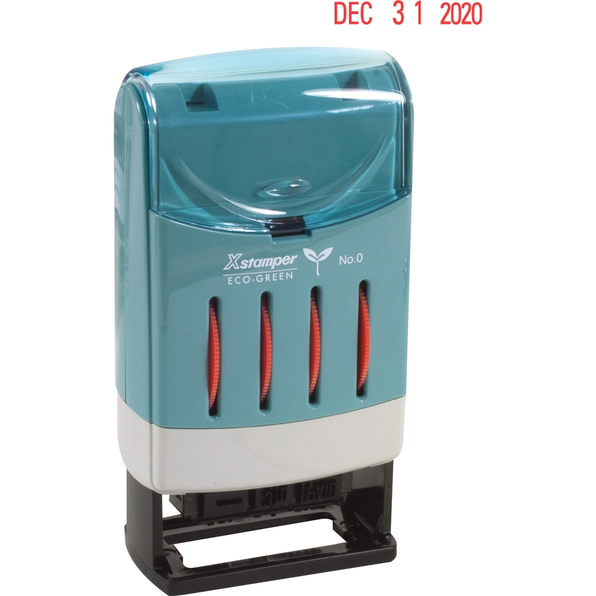 Xstamper VersaDater Small Type Date Stamp - Message/Date Stamp - FAXED, PAID, RECEIVED - 0.87" Impression Width x 0.12" Impression Length - Red - Recycled - 1 Each