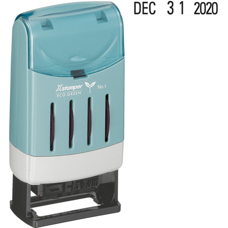 Xstamper VersaDater Large Type Date Stamp - Message/Date Stamp - FAXED, PAID, REC'D - 1" Impression Width x 0.16" Impression Length - Black - Recycled - 1 Each
