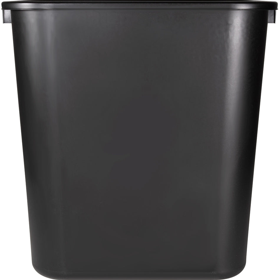 Sparco Rectangular Wastebasket - 7 gal Capacity - Rectangular - 15" Height x 14.5" Width x 10.5" Depth - Polyethylene - Black - 1 Each