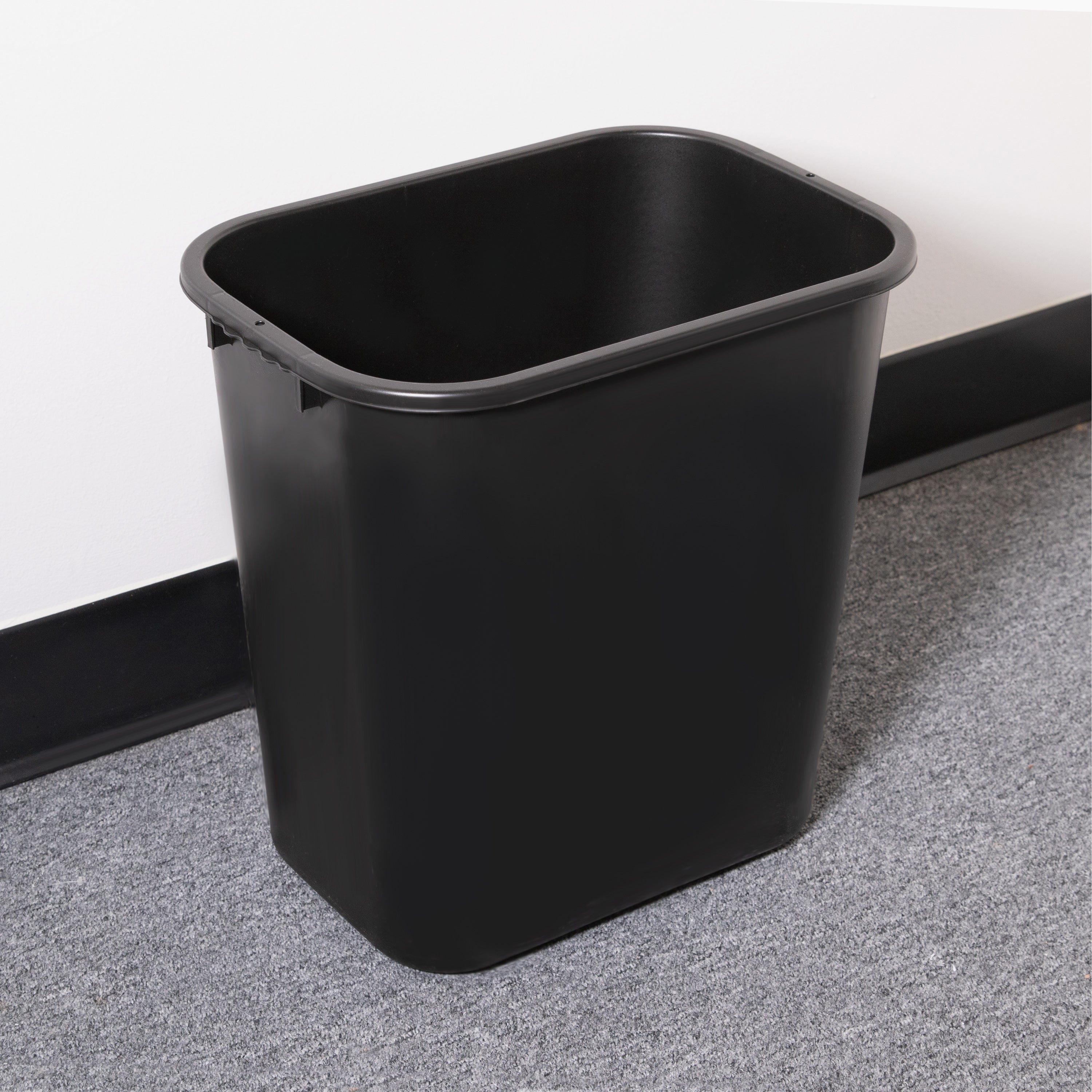 Sparco Rectangular Wastebasket - 7 gal Capacity - Rectangular - 15" Height x 14.5" Width x 10.5" Depth - Polyethylene - Black - 1 Each