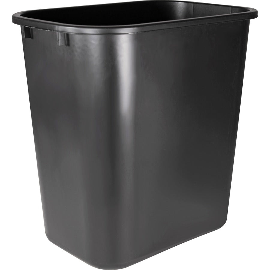 Sparco Rectangular Wastebasket - 7 gal Capacity - Rectangular - 15" Height x 14.5" Width x 10.5" Depth - Polyethylene - Black - 1 Each