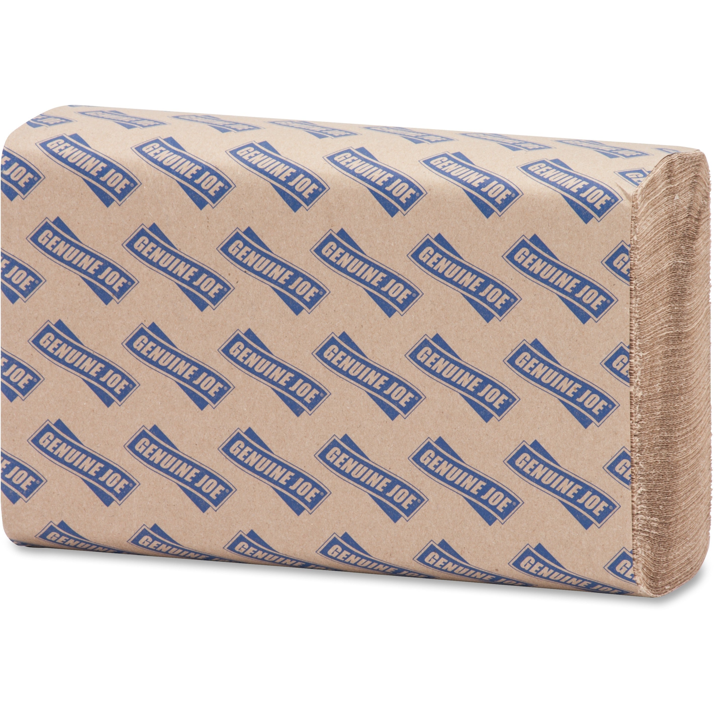 Genuine Joe Multifold Natural Towels - 1 Ply - Multifold - 9.25" Width x 9.40" Length - Natural - Paper - 250 / Pack - 16 / Carton