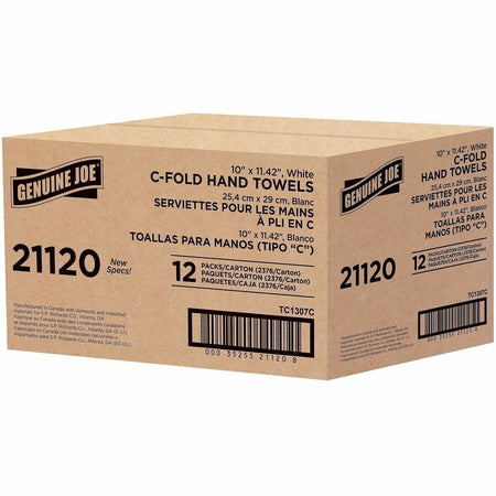 Genuine Joe Paper Towel C-fold 200 sheets White - Left
