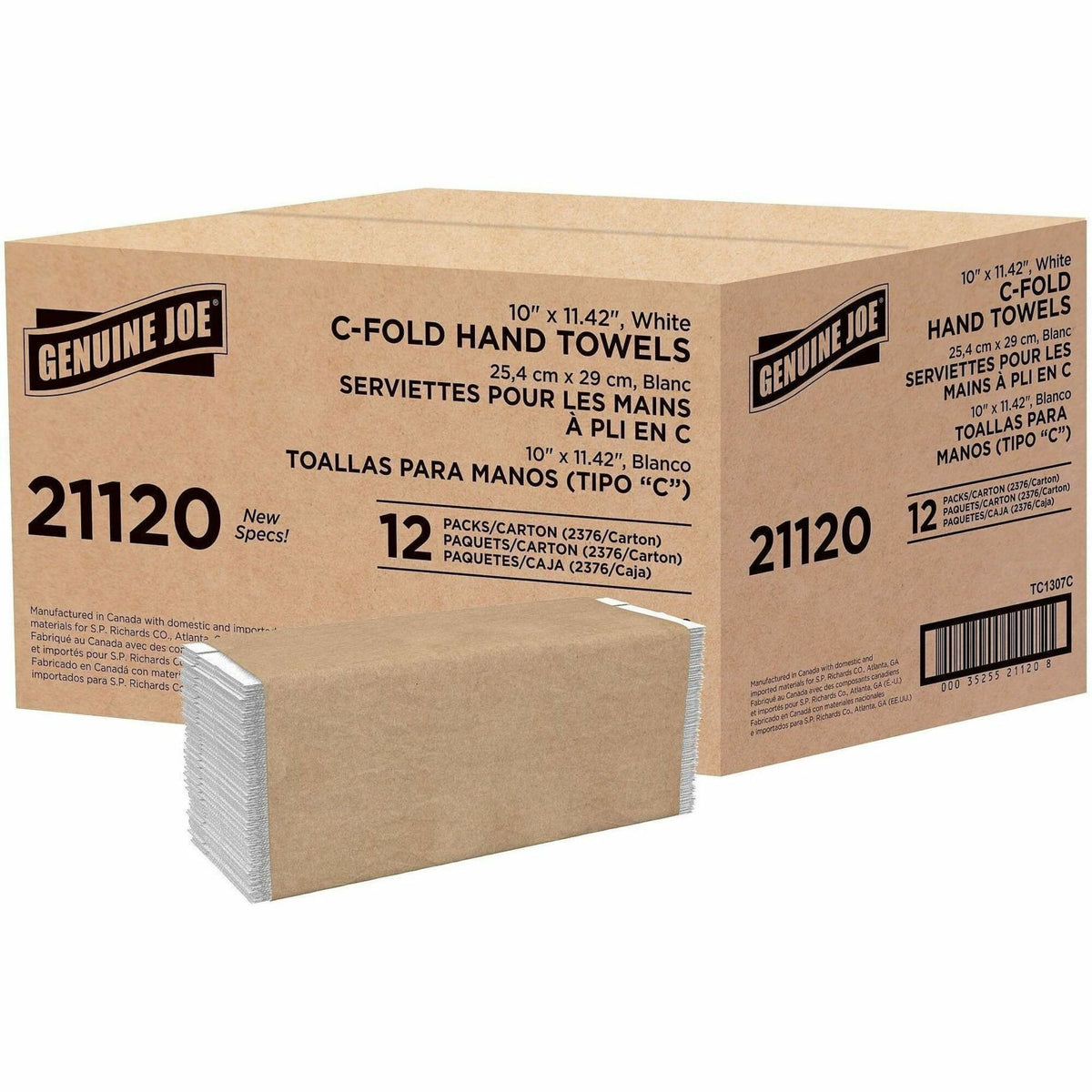 Genuine Joe Paper Towel C-fold 200 sheets White - 2000