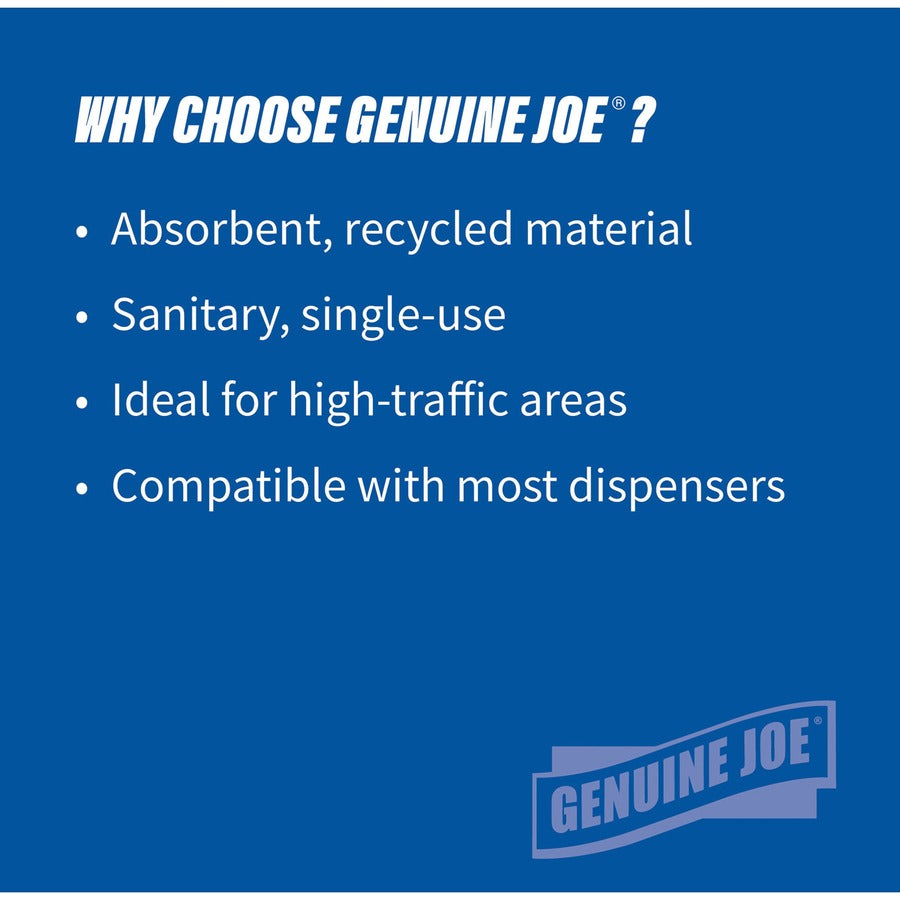 Genuine Joe Hardwound Roll Paper Towels - 7.88" Width x 350 ft Length - 2" Core - White - 12 / Carton