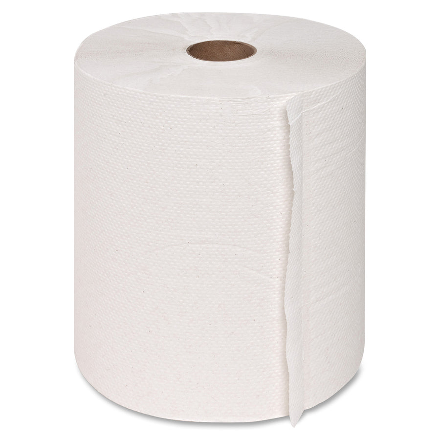 Genuine Joe Hardwound Roll Paper Towels - 7.90" x 800 ft - 2" Core - White - 6 / Carton