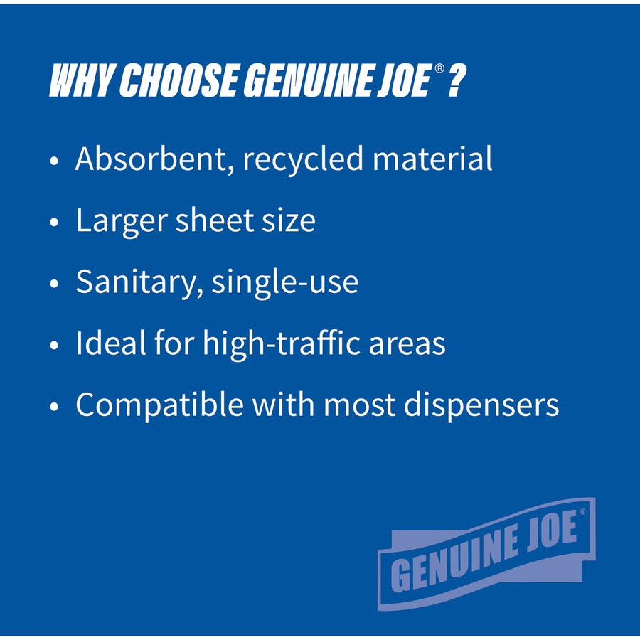 Genuine Joe Hardwound Roll Paper Towels - 7.90’’ x 800 ft - 2’’ Core - White - 6 / Carton