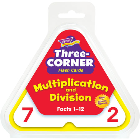 Trend Multiplication/Division Three-Corner Flash Card Set - Learning - Educational - 46 / Set