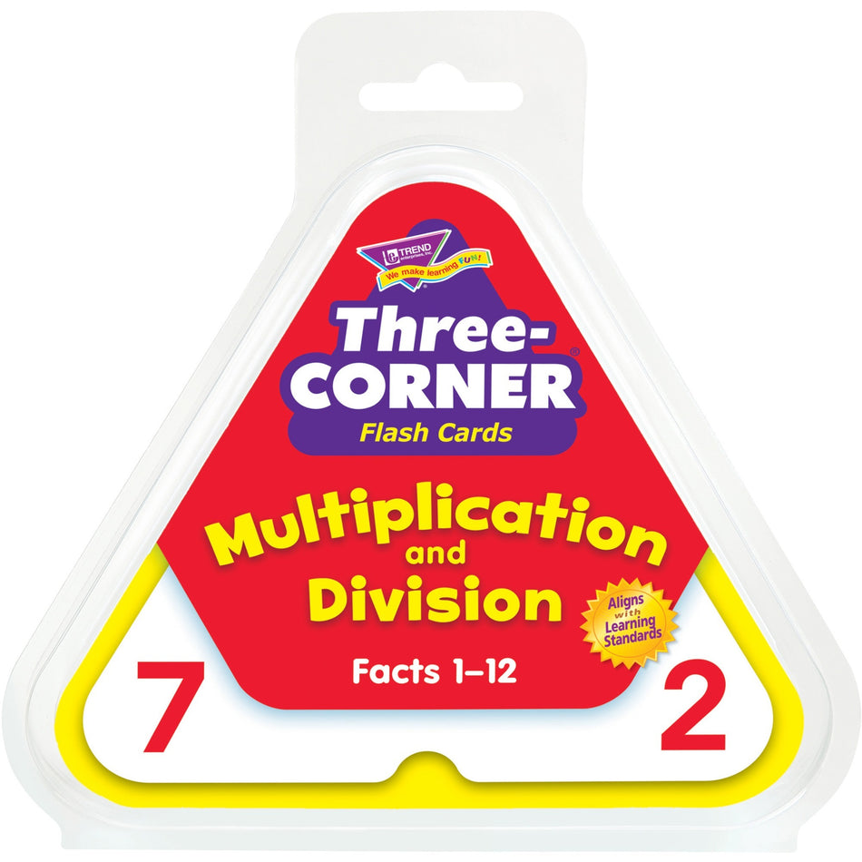 Trend Multiplication/Division Three-Corner Flash Card Set - Learning - Educational - 46 / Set