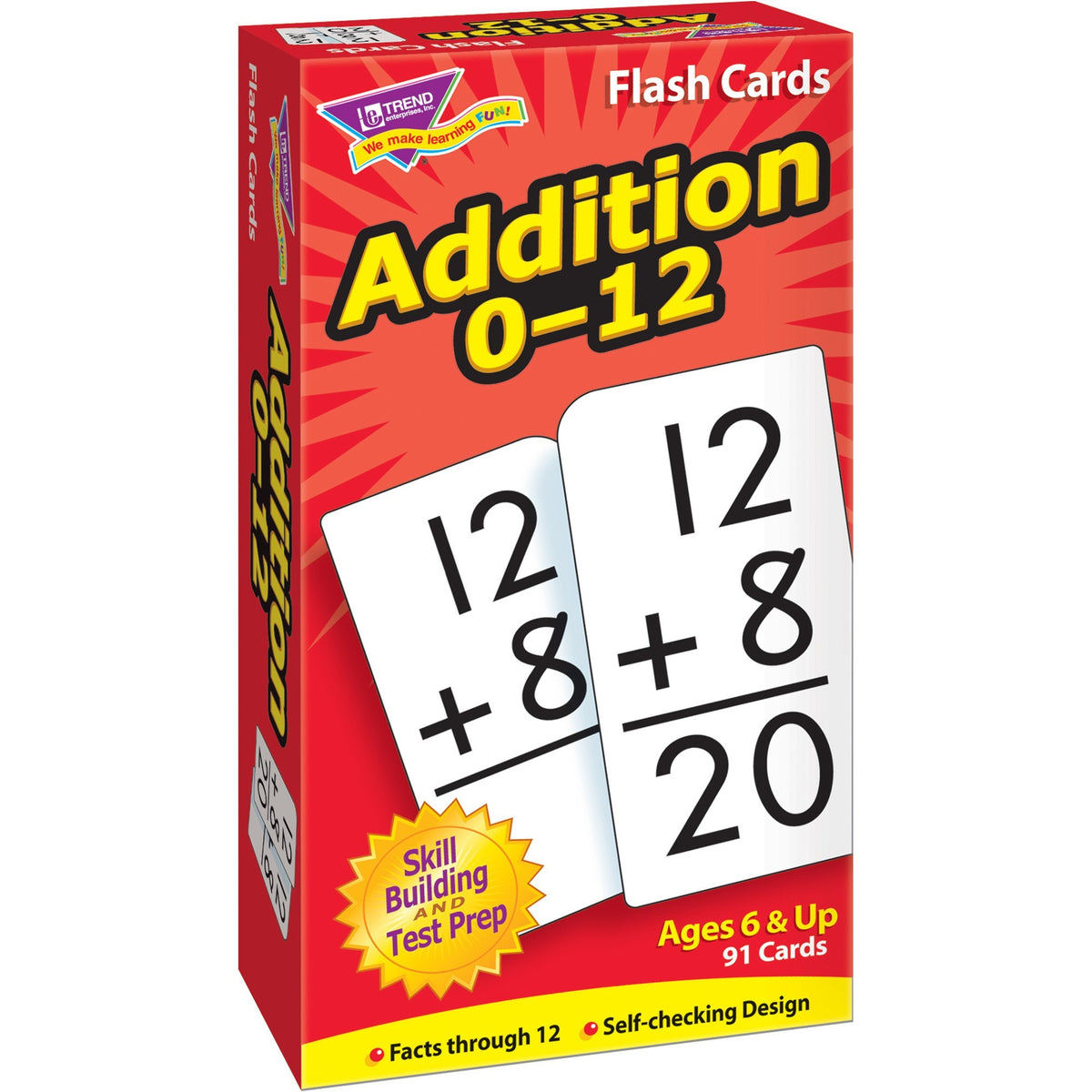Trend Math Flash Cards - Learning - Educational - 91 / Box