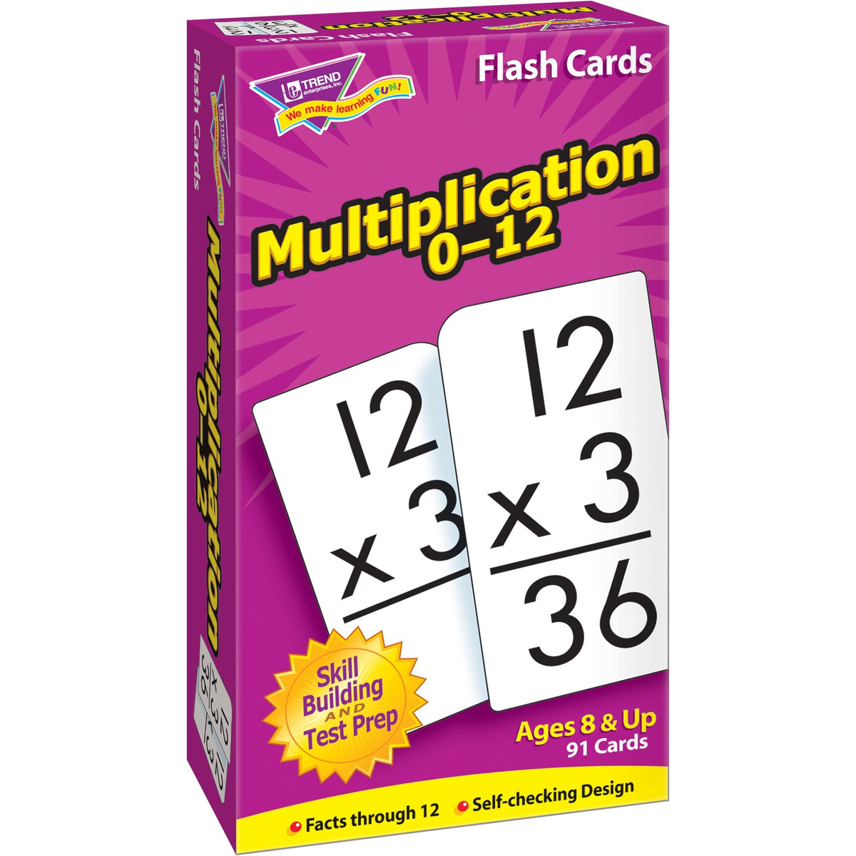 Trend Math Flash Cards - Learning - Educational - 91 / Box