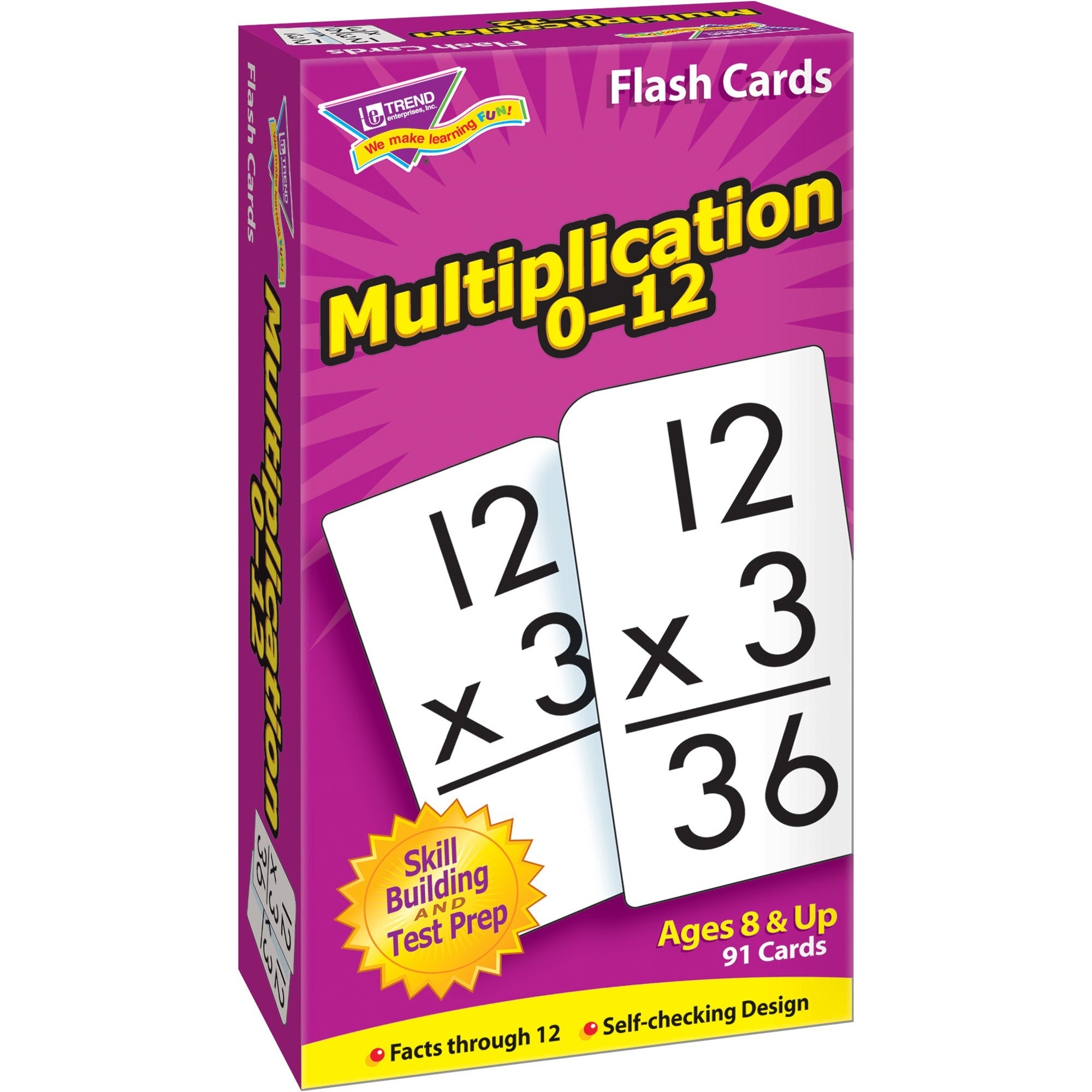 Trend Math Flash Cards - Learning - Educational - 91 / Box