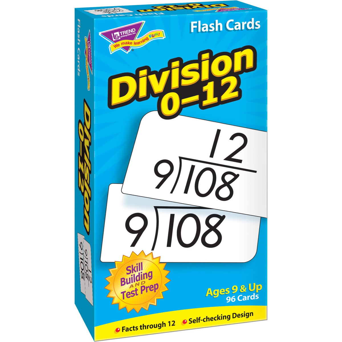 Trend Division 0-12 Flash Cards - Learning - Educational - 91 / Box