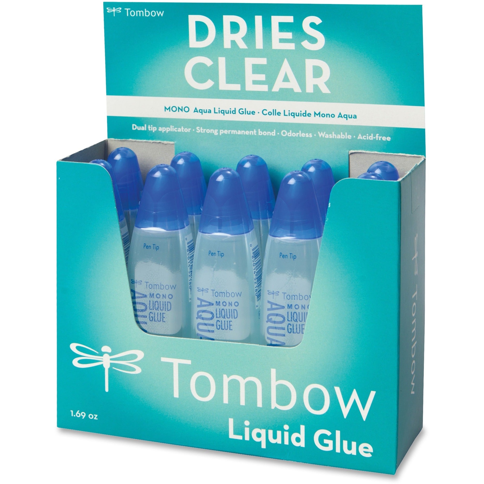 Tombow Mono Aqua Liquid Glue - 1.69 oz - Aqua - 1 Each