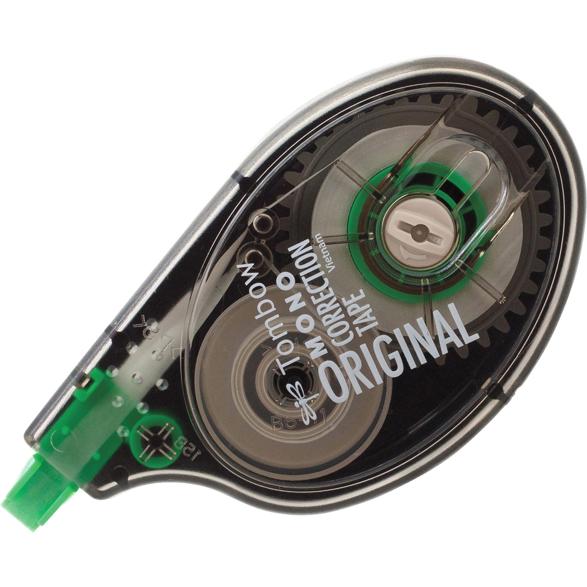 Tombow Original Mono Correction Tape - 0.16" Tape Width x 32.81 ft Tape Length - 1 Line(s) - White Tape - Ergonomic Dispenser - Non-refillable - White - 1 Each