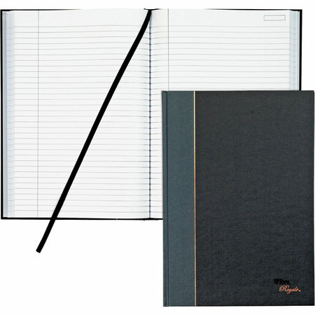TOPS Royal Executive Business Notebooks - 96 Sheets - Spiral - 20 lb Basis Weight - 8 1/4" x 11 3/4" Sheet Size - White Paper - Gray Binding - Black, Gray Cover - Hard Cover, Ribbon Marker, Heavyweight, Index Sheet - 1 Each