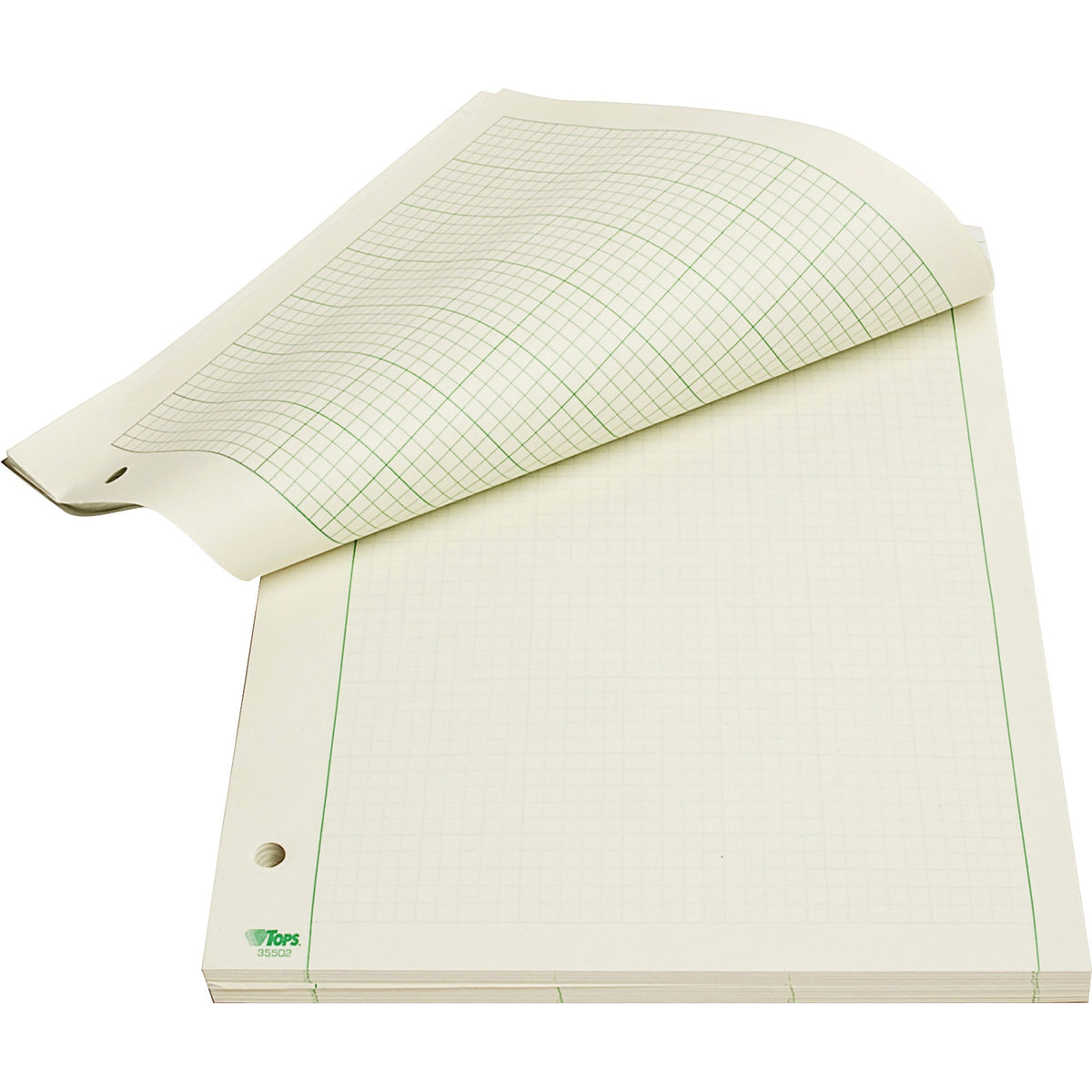 TOPS Engineering Computation Pad - 200 Sheets - Stapled/Glued - Both Side Ruling Surface - Ruled Margin - 15 lb Basis Weight - Letter - 8 1/2" x 11" Sheet Size - Green Paper - 1 Pad