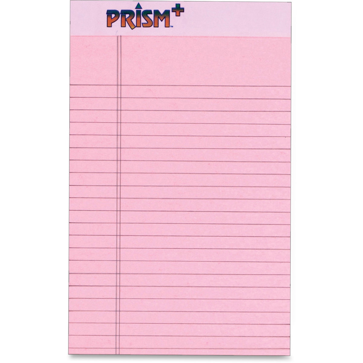 TOPS Prism Plus Legal Pads - Jr.Legal - 50 Sheets - 0.28" Ruled - 16 lb Basis Weight - Jr.Legal - 5" x 8" Sheet Size - Pink Paper - Hard Cover, Perforated, Rigid, Easy Tear - 12 / Pack