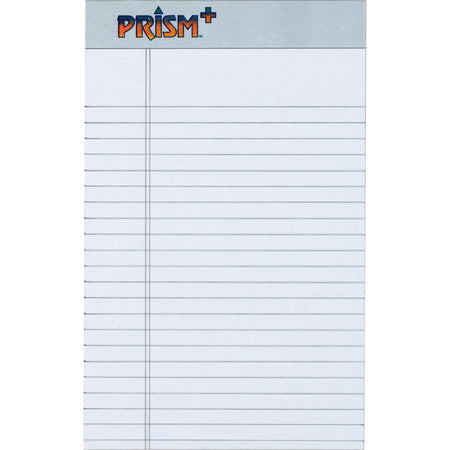 TOPS Prism Plus Legal Pads - Jr.Legal - 50 Sheets - 0.28" Ruled - 16 lb Basis Weight - Jr.Legal - 5" x 8" Sheet Size - Gray Paper - Perforated, Hard Cover, Rigid, Easy Tear - 12 / Pack