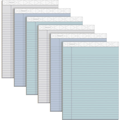 TOPS Prism Plus Colored Paper Pads - 50 Sheets - Assorted Colors - 8.5’’ x 11.75’’ - 6 Pack - Letter Legal & Jr.