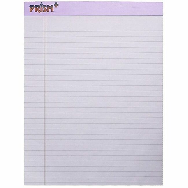 TOPS Prism Plus Colored Paper Pads - 50 Sheets - 0.34" Ruled - 8 1/2" x 11 3/4" Sheet Size - Orchid Paper - Chipboard Cover - Hard Cover - 12 / Pack