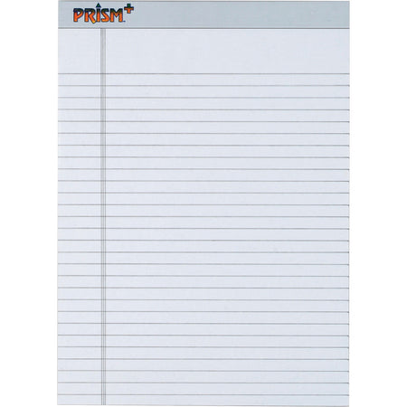 TOPS Prism Plus Colored Paper Pads - 50 Sheets - 0.34" Ruled - 16 lb Basis Weight - 8 1/2" x 11 3/4" Sheet Size - Gray Paper - Perforated, Hard Cover, Rigid, Easy Tear - 12 / Pack