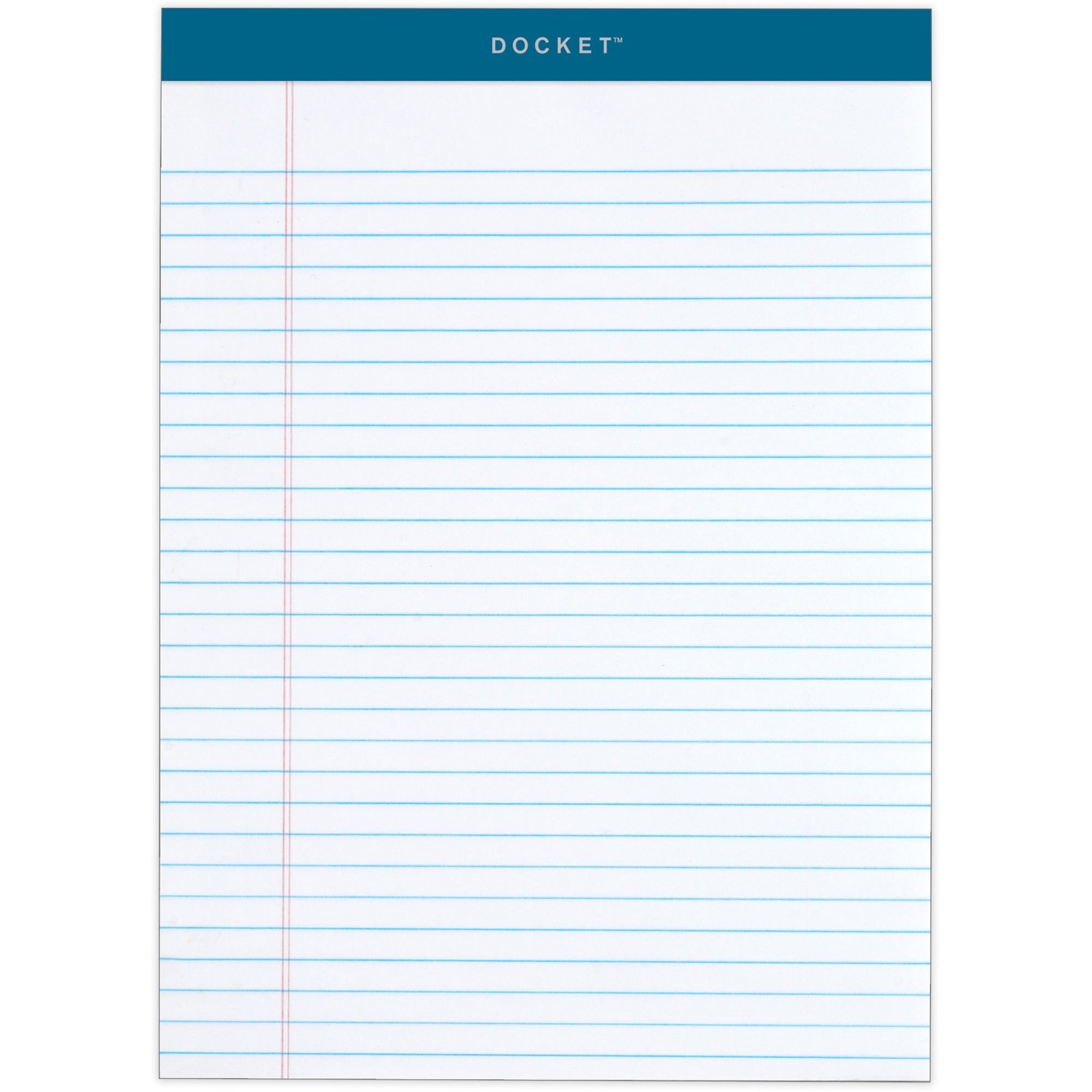 TOPS Docket Letr-Trim Legal Ruled White Legal Pads - 50 Sheets - Double Stitched - 0.34" Ruled - 16 lb Basis Weight - 8 1/2" x 11 3/4" Sheet Size - White Paper - Marble Green Binding - Perforated, Hard Cover, Resist Bleed-through - 12 / Pack