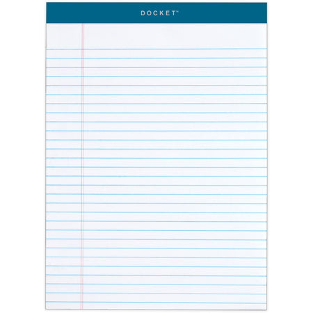 TOPS Docket Letr-Trim Legal Ruled White Legal Pads - 50 Sheets - Double Stitched - 0.34" Ruled - 16 lb Basis Weight - 8 1/2" x 11 3/4" Sheet Size - White Paper - Marble Green Binding - Perforated, Hard Cover, Resist Bleed-through - 12 / Pack