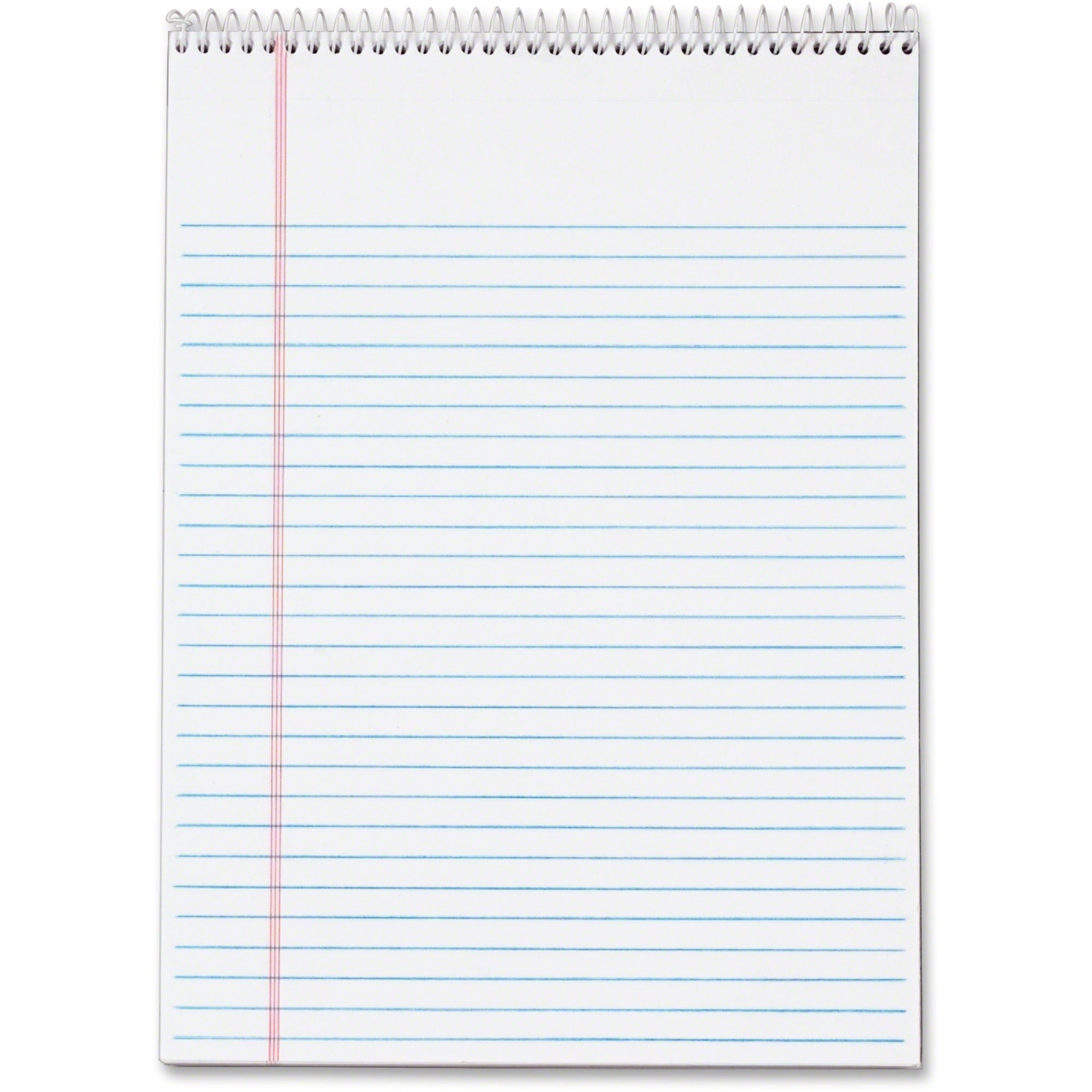 TOPS Docket Wirebound Legal Writing Pads - Letter - 70 Sheets - Wire Bound - 0.34" Ruled - 16 lb Basis Weight - Letter - 8 1/2" x 11" Sheet Size - 11" Height x 8.5" Width - White Paper - Perforated, Hard Cover, Stiff-back, Spiral Lock - 3 / Pack