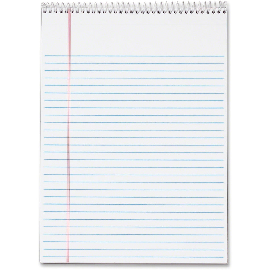 TOPS Docket Wirebound Legal Writing Pads - Letter - 70 Sheets - Wire Bound - 0.34" Ruled - 16 lb Basis Weight - Letter - 8 1/2" x 11" Sheet Size - 11" Height x 8.5" Width - White Paper - Perforated, Hard Cover, Stiff-back, Spiral Lock - 3 / Pack