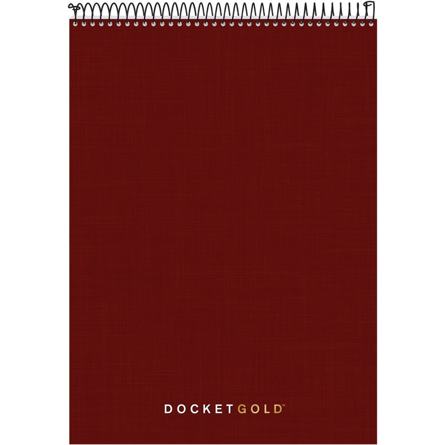 TOPS Docket Heavyweight Wirebound Planner - 70 Sheets - Wire Bound - 20 lb Basis Weight - 8 1/2" x 11 3/4" Sheet Size - White Paper - Burgundy Chipboard Cover - Perforated, Repositionable, Heavyweight, Hard Cover - 1 Each