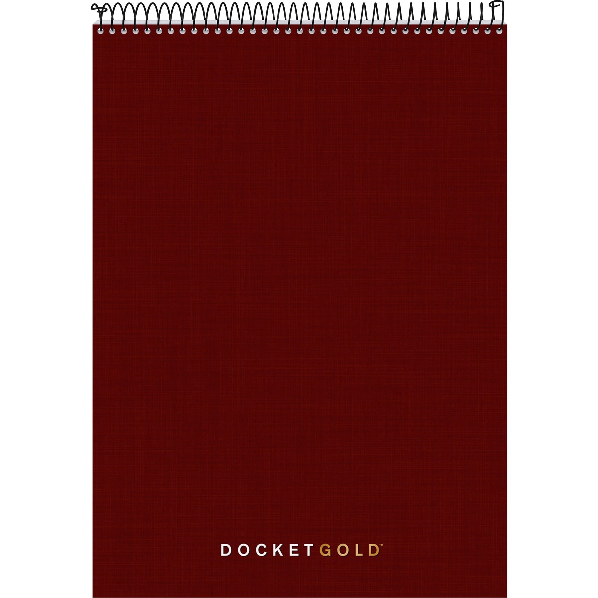 TOPS Docket Heavyweight Wirebound Planner - 70 Sheets - Wire Bound - 20 lb Basis Weight - 8 1/2" x 11 3/4" Sheet Size - White Paper - Burgundy Chipboard Cover - Perforated, Repositionable, Heavyweight, Hard Cover - 1 Each