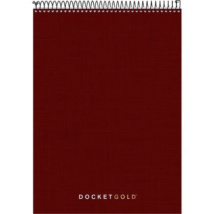 TOPS Docket Heavyweight Wirebound Planner - 70 Sheets - Wire Bound - 20 lb Basis Weight - 8 1/2" x 11 3/4" Sheet Size - White Paper - Burgundy Chipboard Cover - Perforated, Repositionable, Heavyweight, Hard Cover - 1 Each