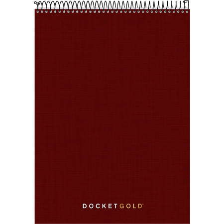 TOPS Docket Heavyweight Wirebound Planner - 70 Sheets - Wire Bound - 20 lb Basis Weight - 8 1/2" x 11 3/4" Sheet Size - White Paper - Burgundy Chipboard Cover - Perforated, Repositionable, Heavyweight, Hard Cover - 1 Each