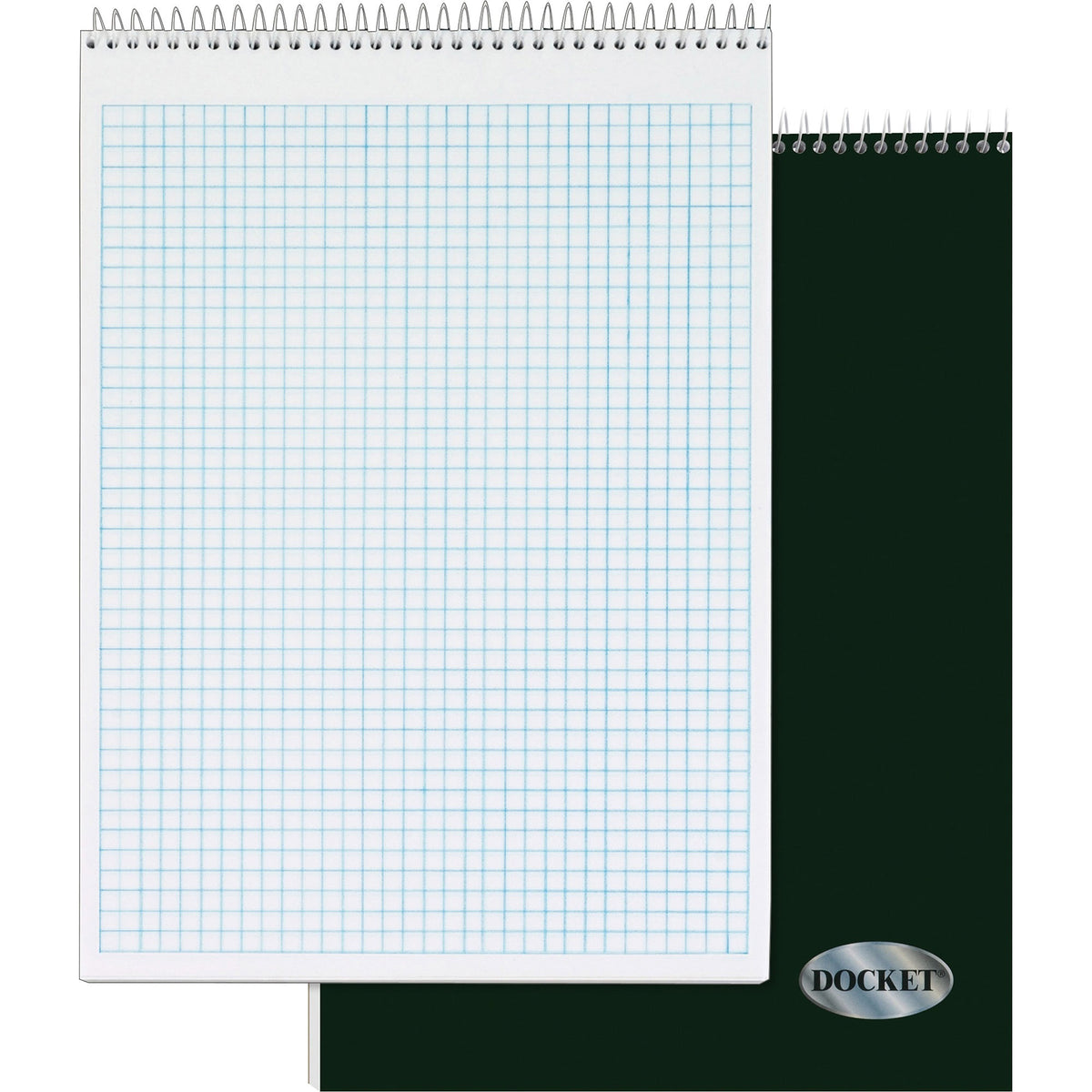 TOPS Docket Top Wire Quadrille Pad - 70 Sheets - Wire Bound - 8 1/2" x 11 3/4" Sheet Size - White Paper - Chipboard Cover - Perforated, Hard Cover - 1 Each